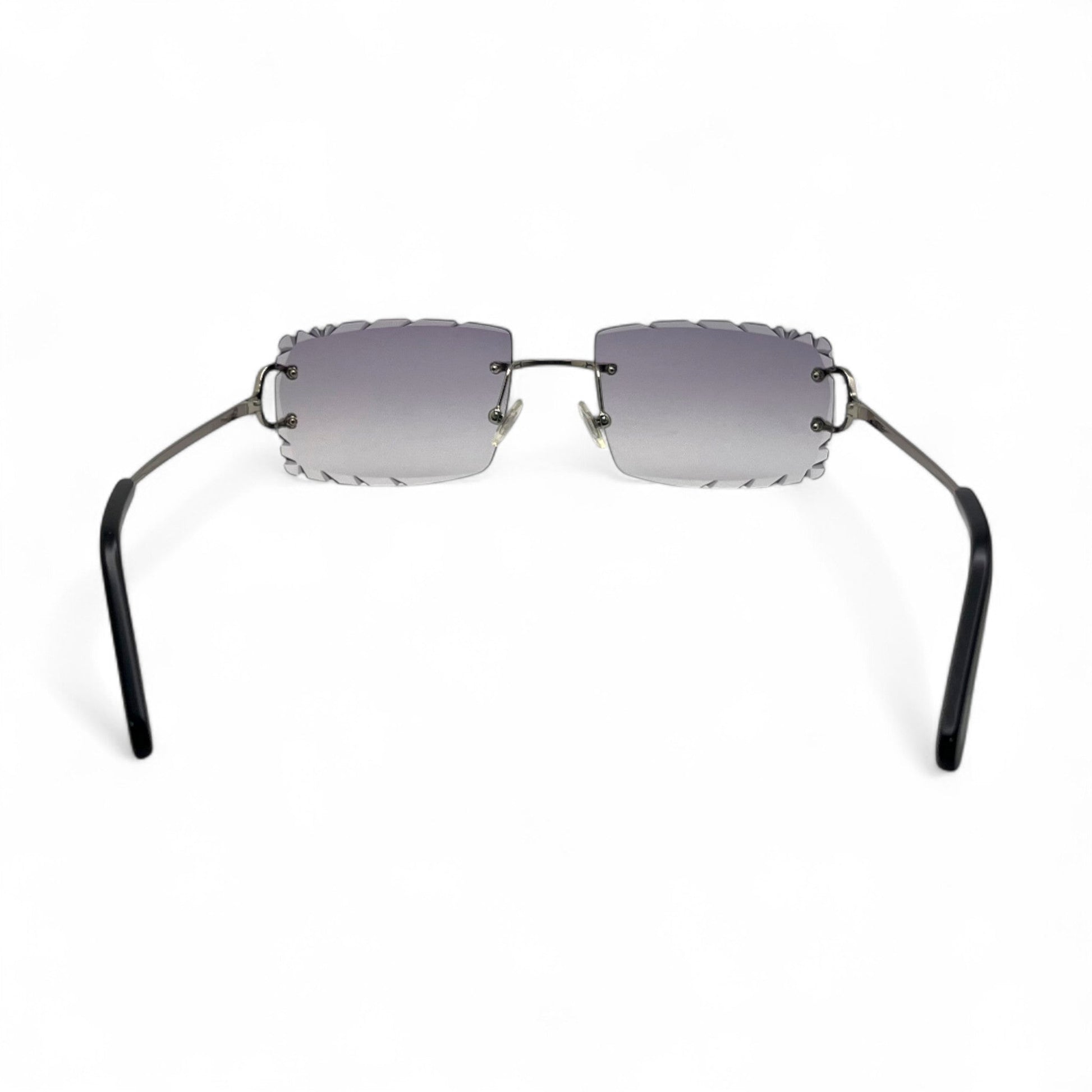 Big C Decor (Diamond Cut) - Silver Wires Sunglasses w/ Custom Lenses (2020s) - Luxury Optical