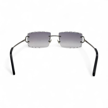 Big C Decor (Diamond Cut) - Silver Wires Sunglasses w/ Custom Lenses (2020s) - Luxury Optical
