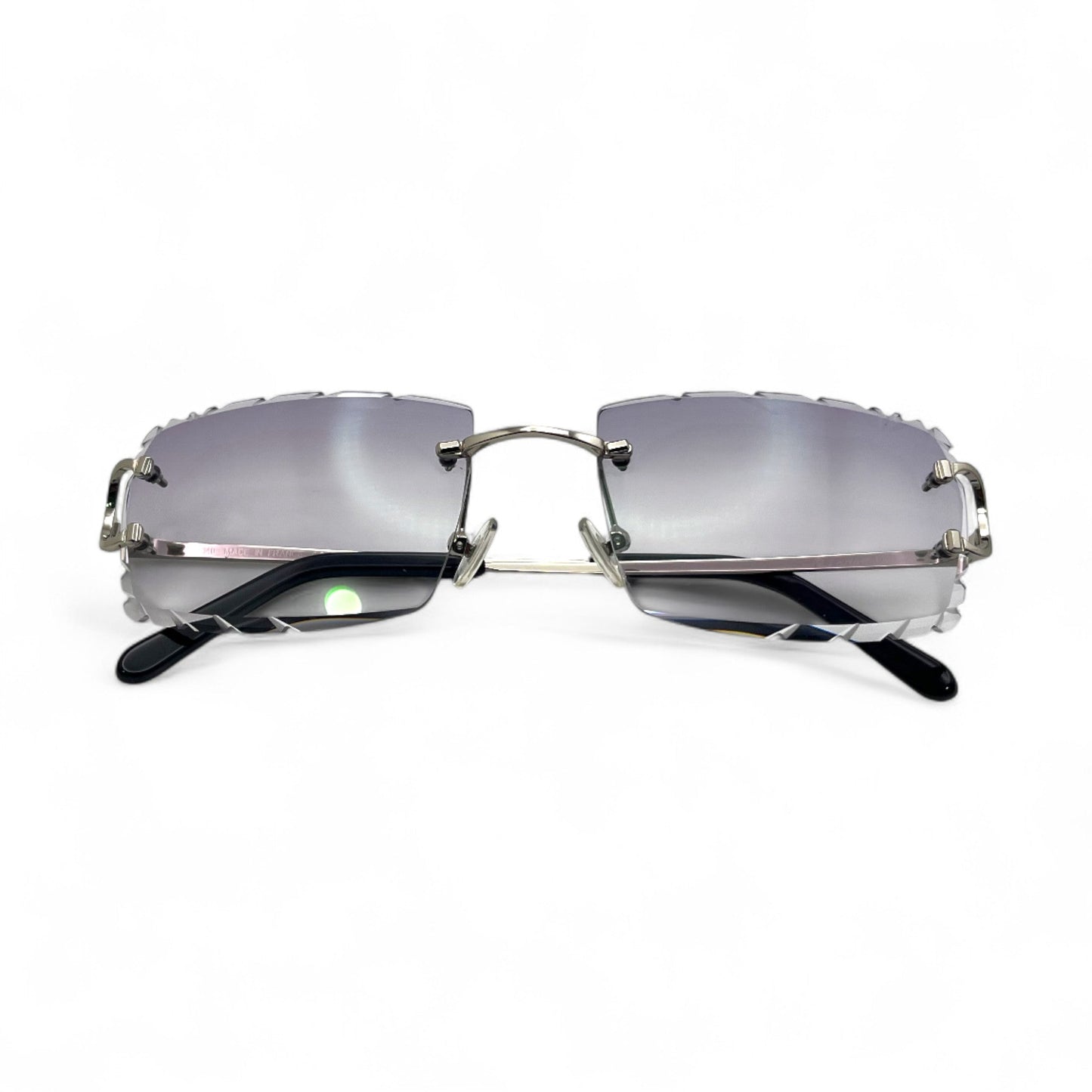 Big C Decor (Diamond Cut) - Silver Wires Sunglasses w/ Custom Lenses (2020s) - Luxury Optical
