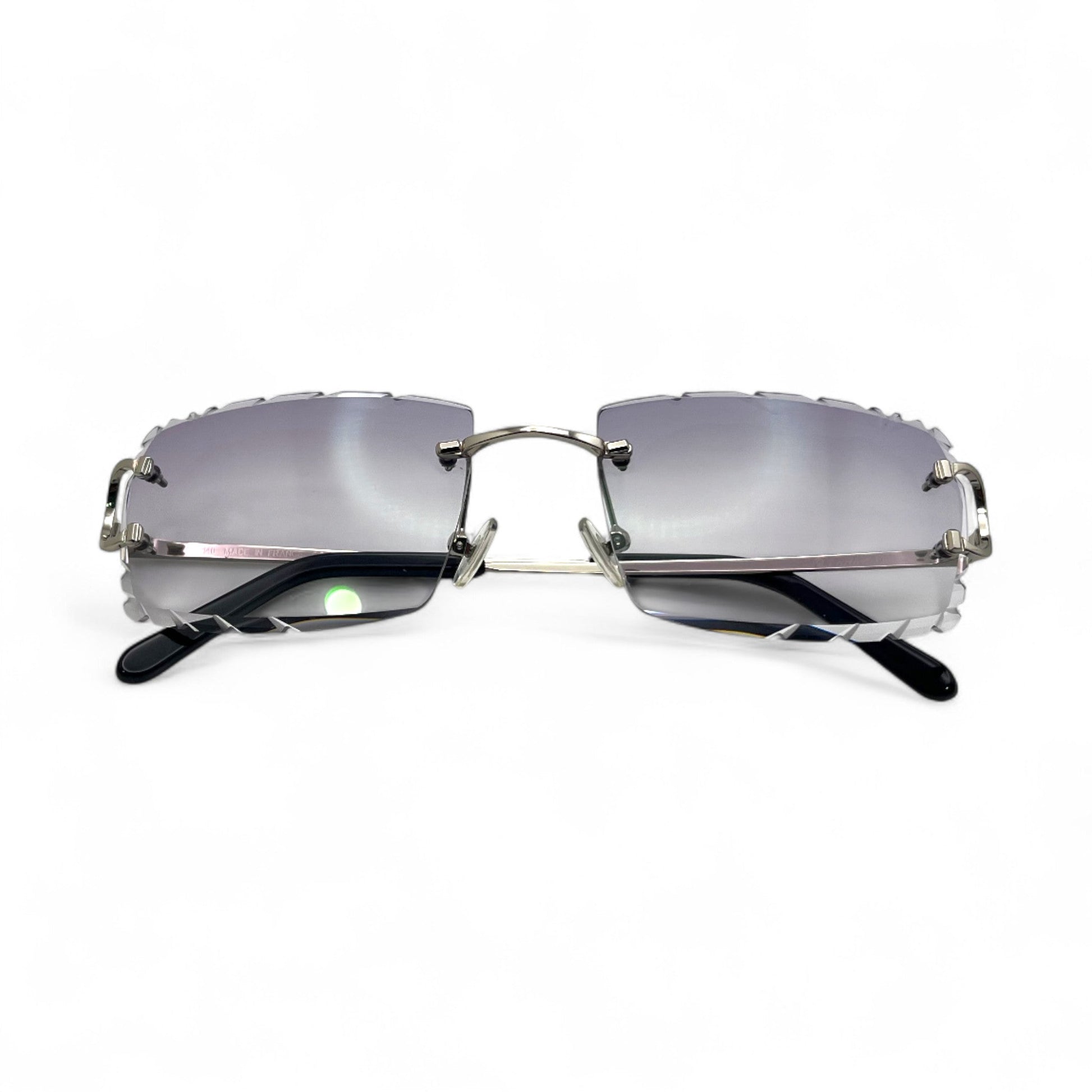 Big C Decor (Diamond Cut) - Silver Wires Sunglasses w/ Custom Lenses (2020s) - Luxury Optical