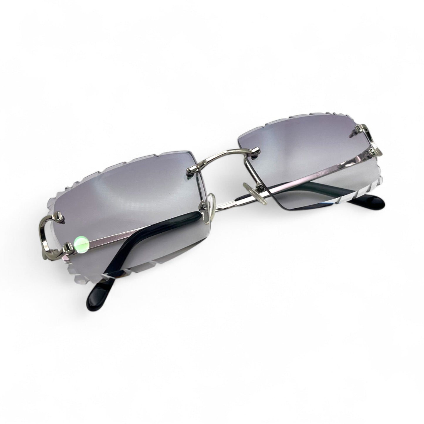 Big C Decor (Diamond Cut) - Silver Wires Sunglasses w/ Custom Lenses (2020s) - Luxury Optical