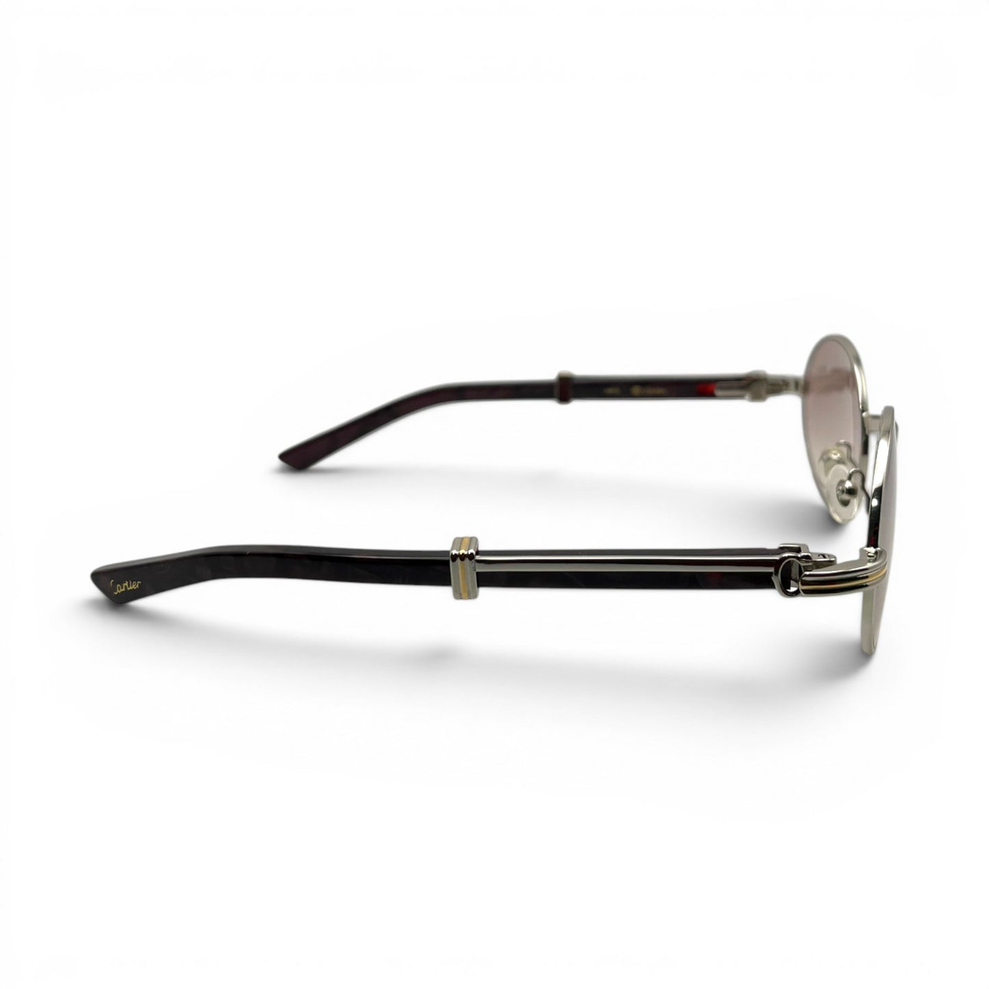 Giverny - 55-22 Black Composite Sunglasses w/ Oval Hennessy Lenses - Silver Frame (90s) C