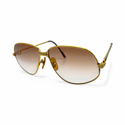 Authentic Cartier Panthere GM - Gold Wires Sunglasses w/ Brown Lenses (80s)