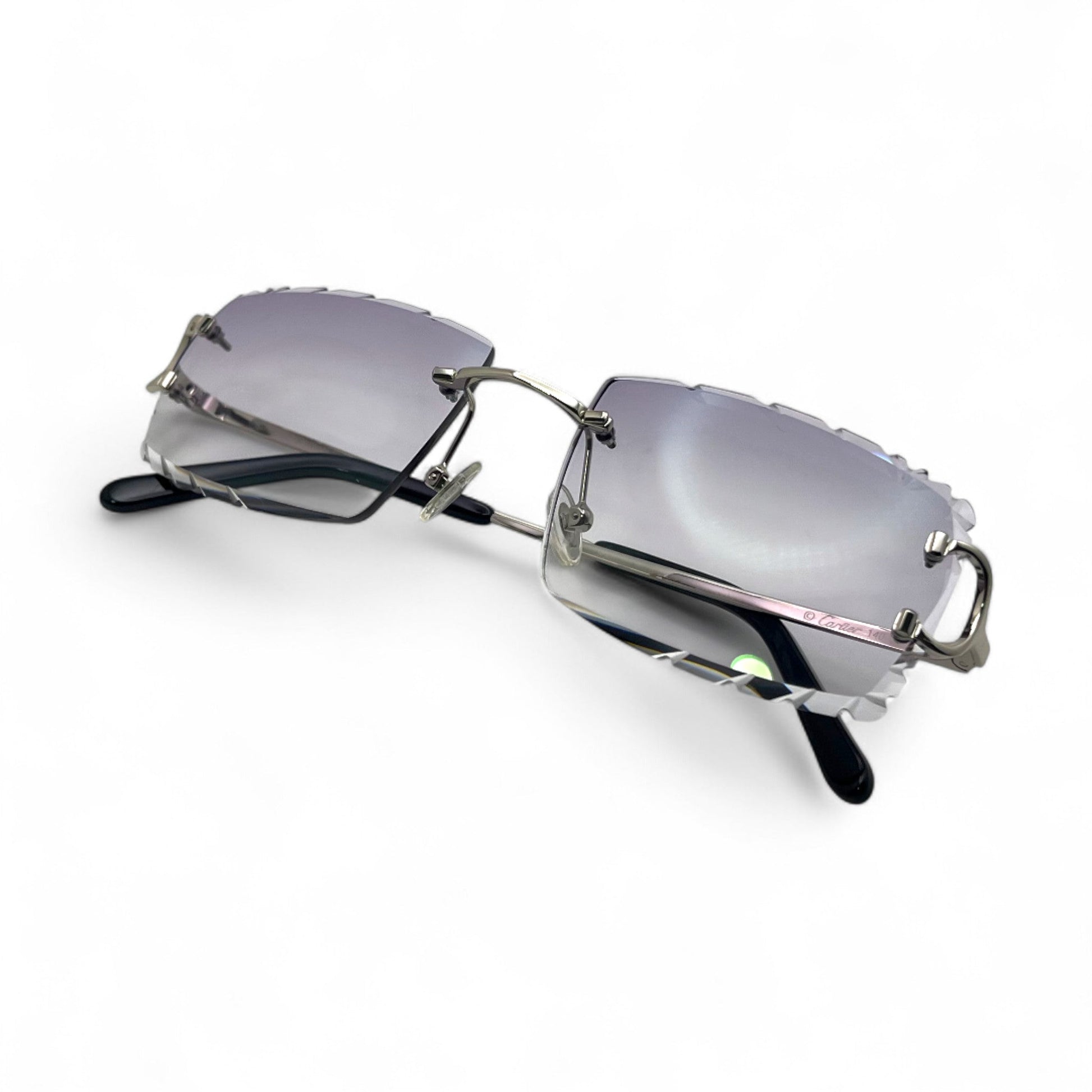 Big C Decor (Diamond Cut) - Silver Wires Sunglasses w/ Custom Lenses (2020s) - Luxury Optical
