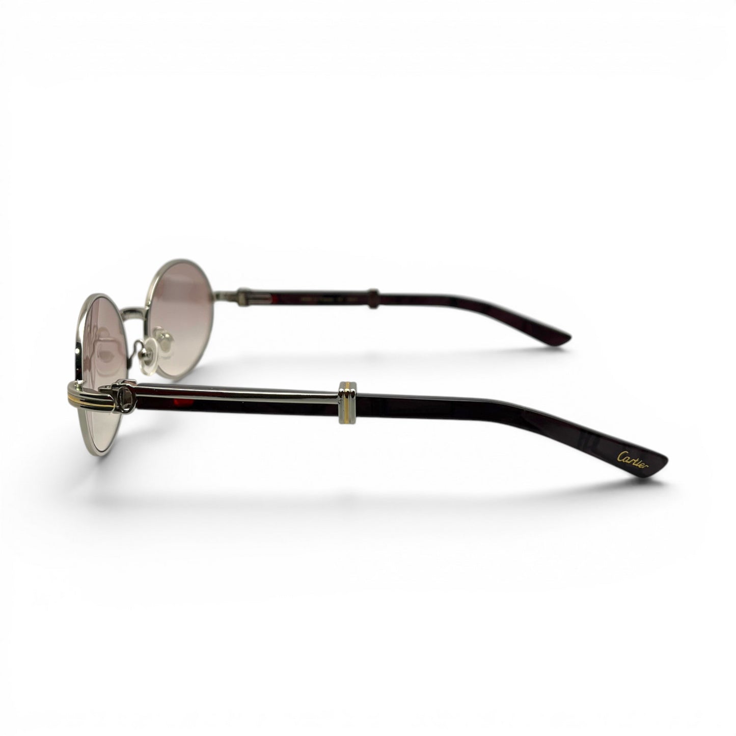 Giverny - 55-22 Black Composite Sunglasses w/ Oval Hennessy Lenses - Silver Frame (90s) C