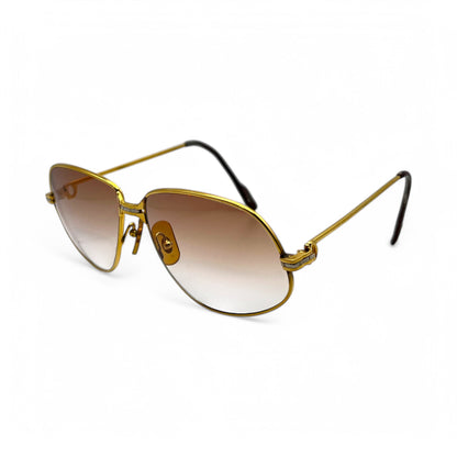 Authentic Cartier Panthere GM - Gold Wires Sunglasses w/ Brown Lenses (80s)