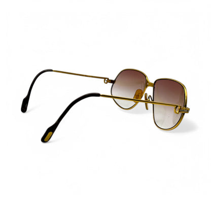 Authentic Cartier Panthere GM - Gold Wires Sunglasses w/ Brown Lenses (80s)