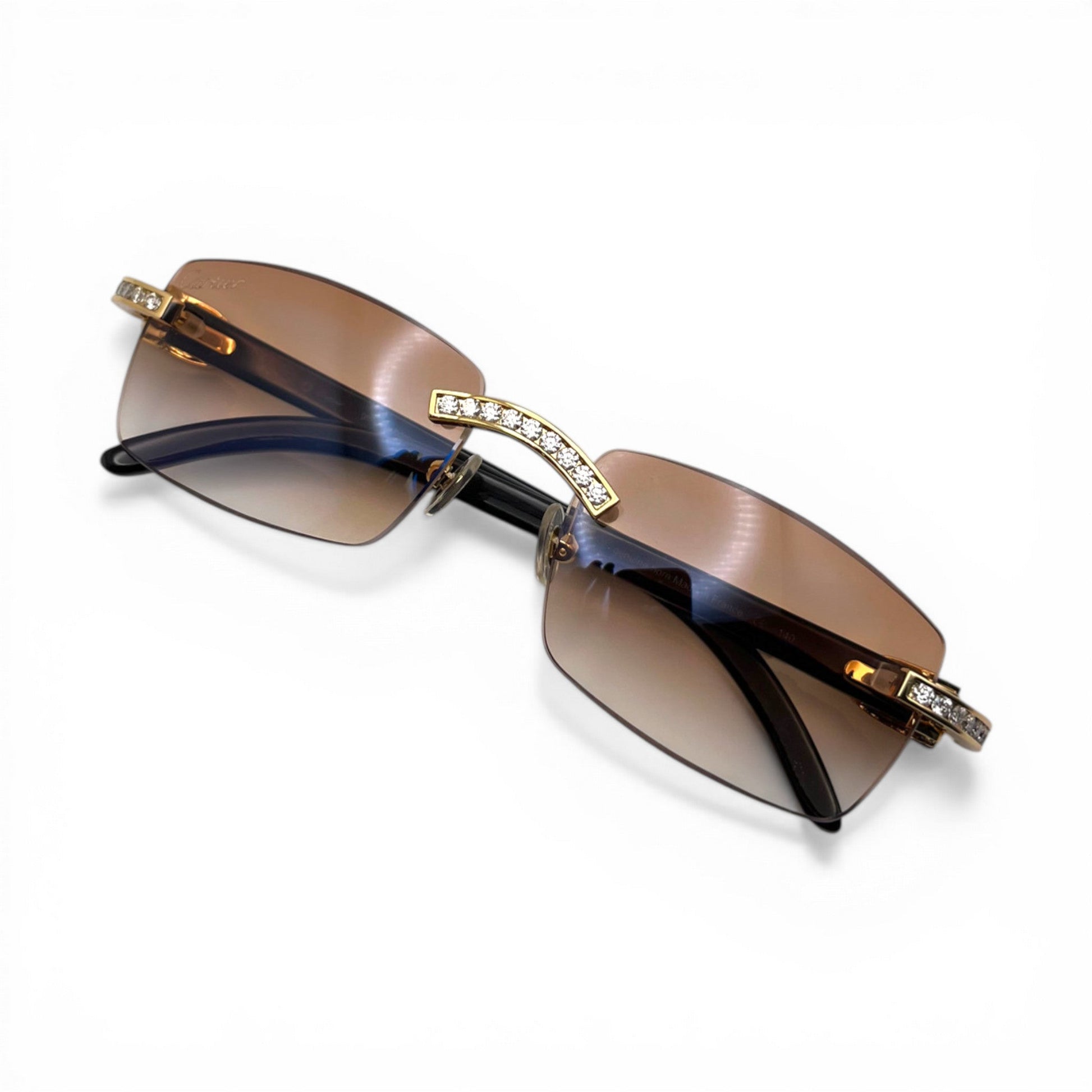 C Decor Iced (Moissanite - Cafr Genuine)- Custom Buffs & Woods Sunglasses & Diamonds Set (2020s) - Luxury Optical