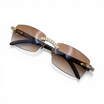C Decor Iced (Moissanite - Cafr Genuine)- Custom Buffs & Woods Sunglasses & Diamonds Set (2020s) - Luxury Optical