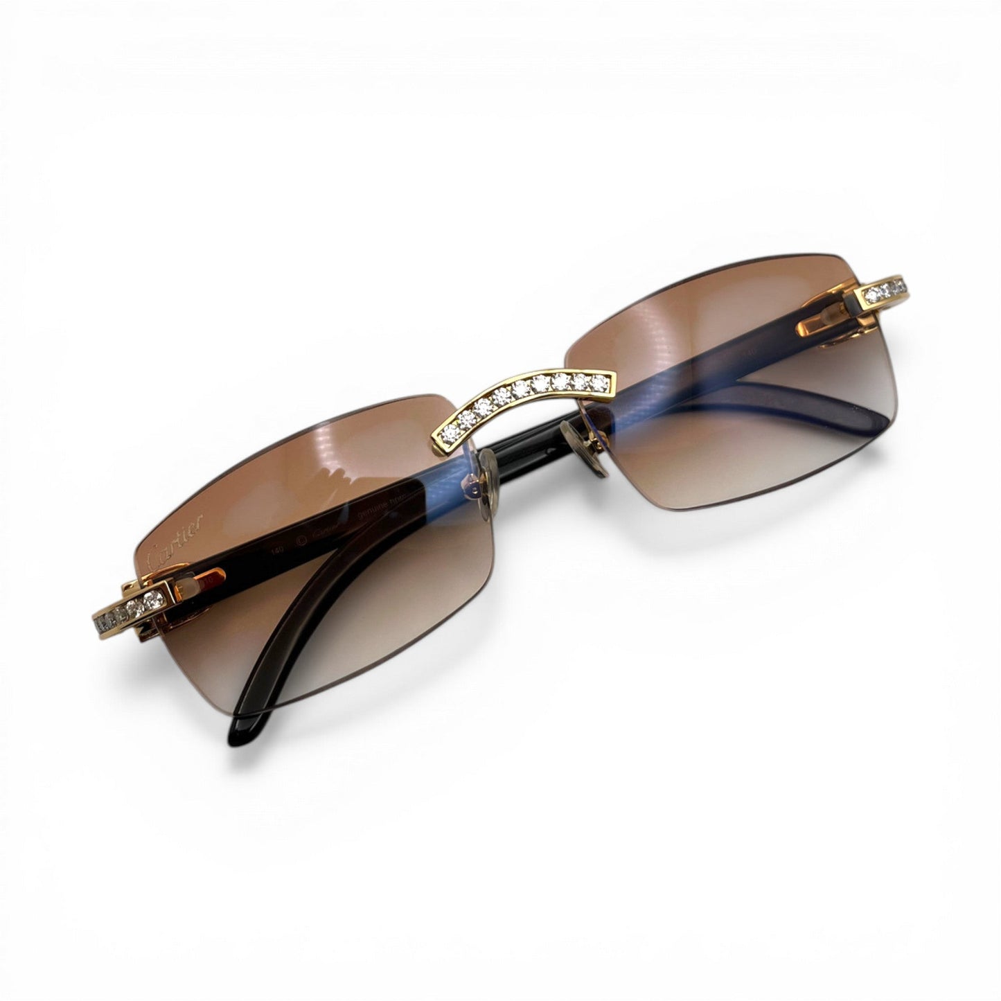 C Decor Iced (Moissanite - Cafr Genuine)- Custom Buffs & Woods Sunglasses & Diamonds Set (2020s) - Luxury Optical