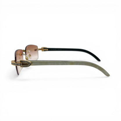 C Decor Iced (Moissanite - Cafr Genuine)- Custom Buffs & Woods Sunglasses & Diamonds Set (2020s) - Luxury Optical