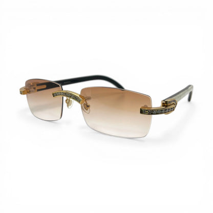 C Decor Iced (Moissanite - Cafr Genuine)- Custom Buffs & Woods Sunglasses & Diamonds Set (2020s) - Luxury Optical