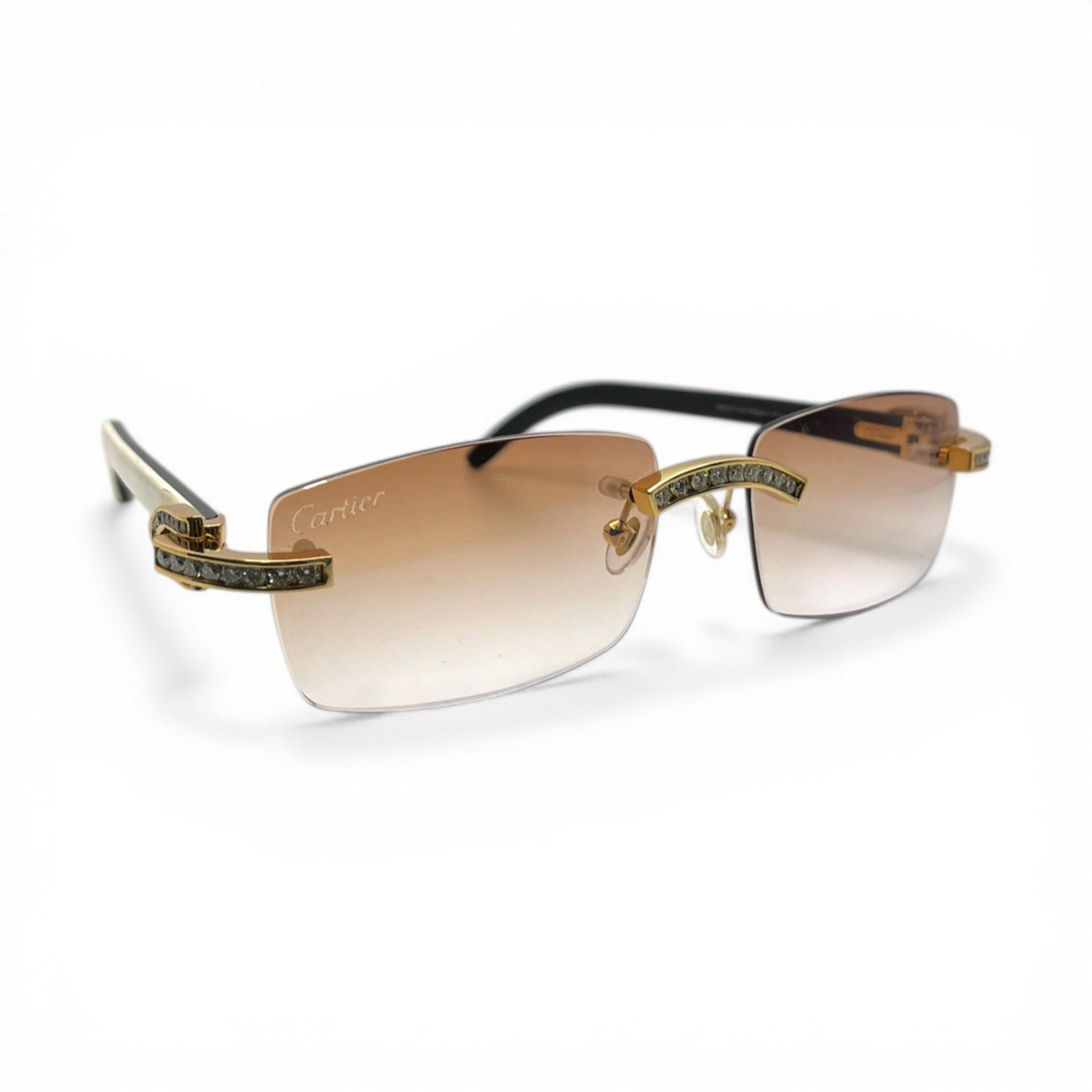 C Decor Iced (Moissanite - Cafr Genuine)- Custom Buffs & Woods Sunglasses & Diamonds Set (2020s) - Luxury Optical