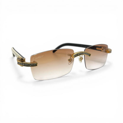 C Decor Iced (Moissanite - Cafr Genuine)- Custom Buffs & Woods Sunglasses & Diamonds Set (2020s) - Luxury Optical