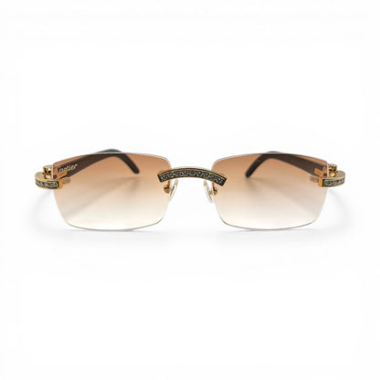 C Decor Iced (Moissanite - Cafr Genuine)- Custom Buffs & Woods Sunglasses & Diamonds Set (2020s) - Luxury Optical