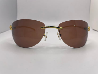 Cartier Panther - Gold 1st Generation w/ Brown Lenses