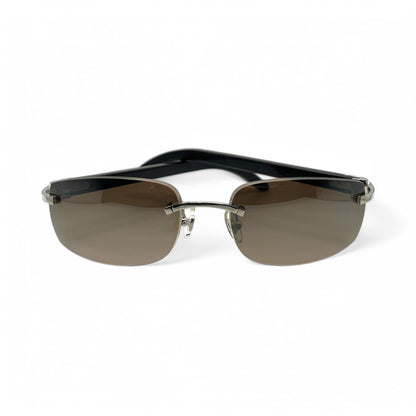 CT0046S Authentic Cartier C Decor - 56-18 White Horns & Bubinga Woods Sunglasses w/ Dark Brown Lenses (2010s)
