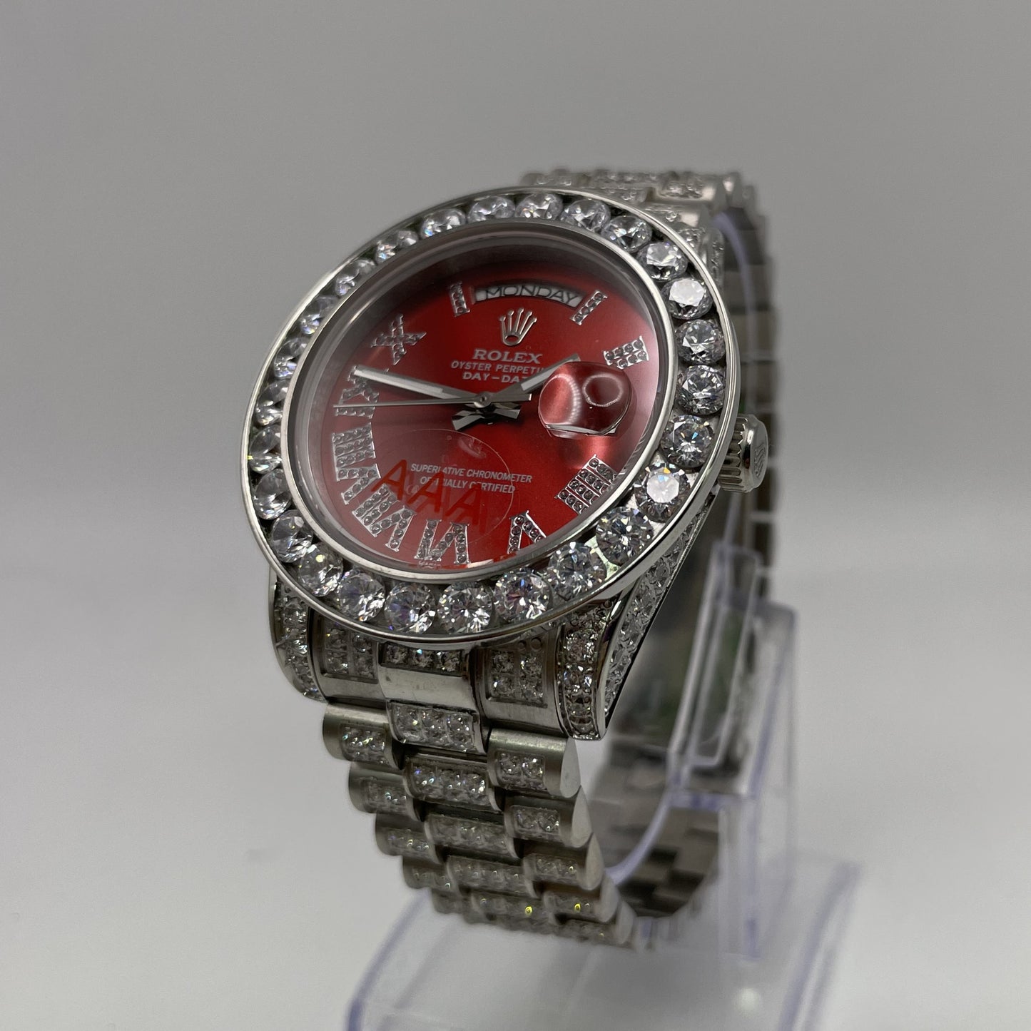 Rlx - Steel Case w/ Red Dial (Iced Out)