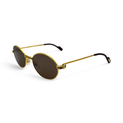 Authentic Cartier Saint Honore - Gold Wires Sunglasses w/ Oval Lenses (90s)