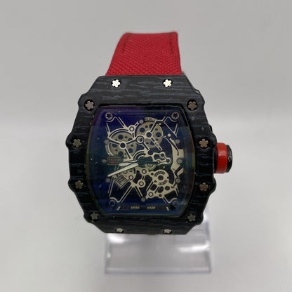 RM - Black Case - Red Nylon Strap