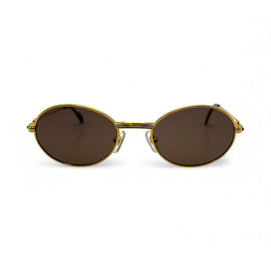 Authentic Cartier Saint Honore - Gold Wires Sunglasses w/ Oval Lenses (90s)