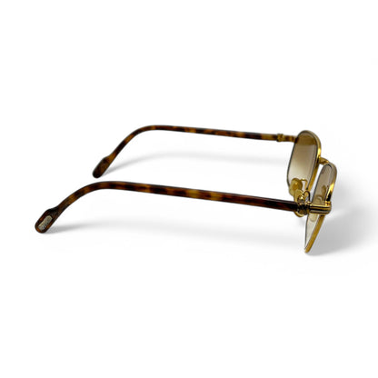 Authentic Cartier Aube - Gold Tortoise Acetate Sunglasses w/ Brown Lenses (80s)