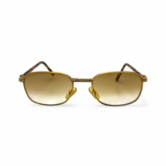 Authentic Cartier Aube - Gold Tortoise Acetate Sunglasses w/ Brown Lenses (80s)