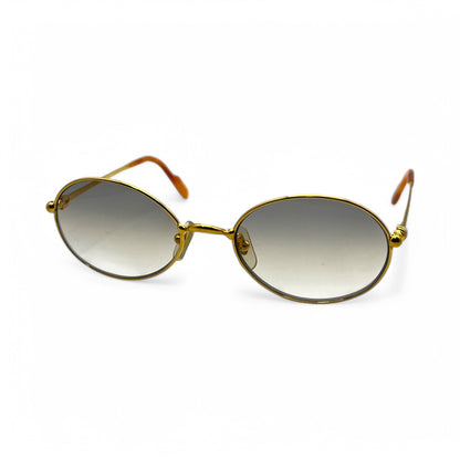 Authentic Cartier Saturne - Gold Wires Sunglasses w/ Gray Oval Lenses (80s)