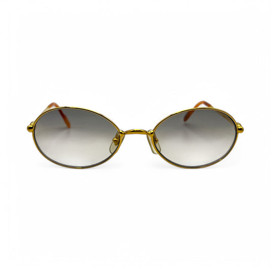 Authentic Cartier Saturne - Gold Wires Sunglasses w/ Gray Oval Lenses (80s)