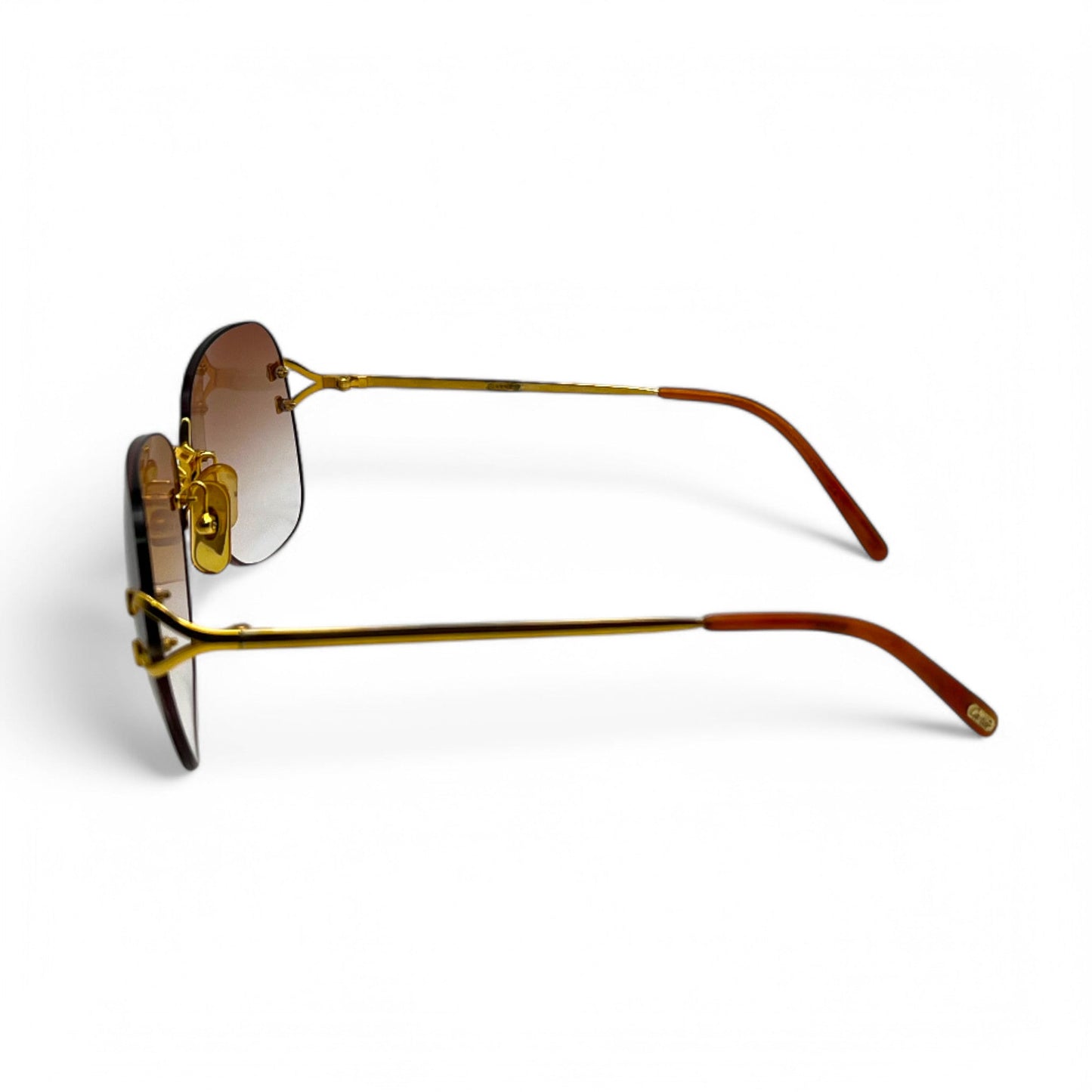 Authentic Cartier Signature C - 58-20 Big C Gold Wires w/ Hennessy Brown Lenses (2000s)