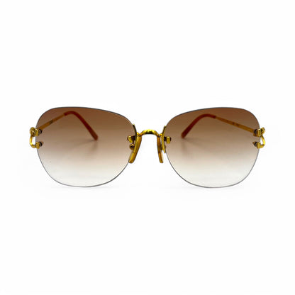 Authentic Cartier Signature C - 58-20 Big C Gold Wires w/ Hennessy Brown Lenses (2000s)