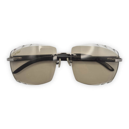 C Decor Buffs (Diamond Cut) - Silver White Genuine Horn Sunglasses (2020s) - Luxury Optical