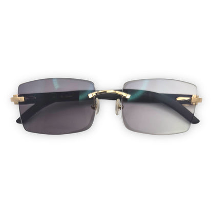 C Decor - Gold Matted Black Woods Eyeglasses w/ Transition Gray Lenses