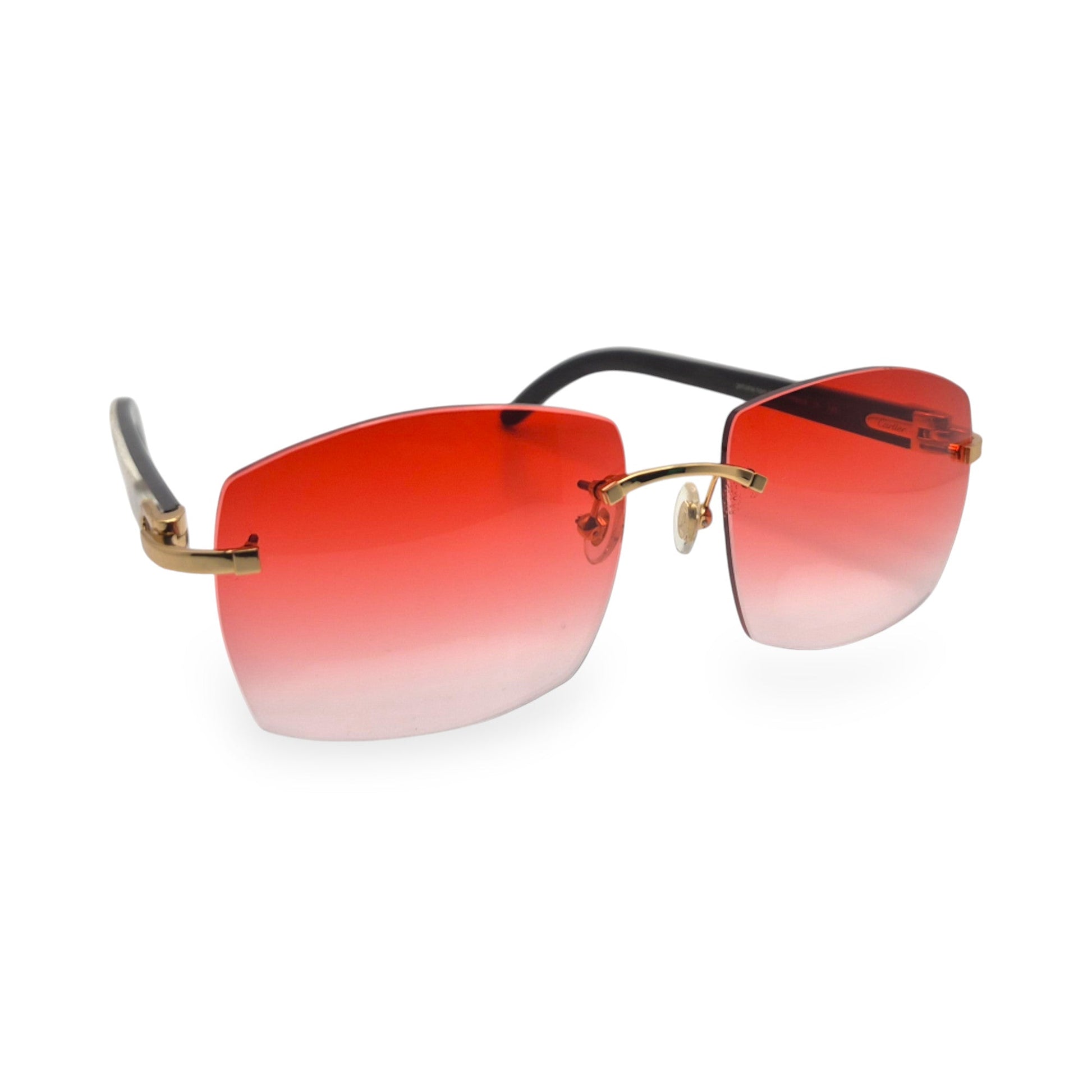C Decor Buffs - Gold White Genuine Horn Sunglasses (2010s) - Luxury Optical