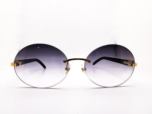 2020 Cartier Decor C Gold White Buffs Smoke Grey Oval Lenses