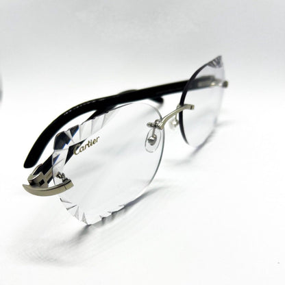 Decor C Brushed Silver Black Buffe with Butterfly Lenses