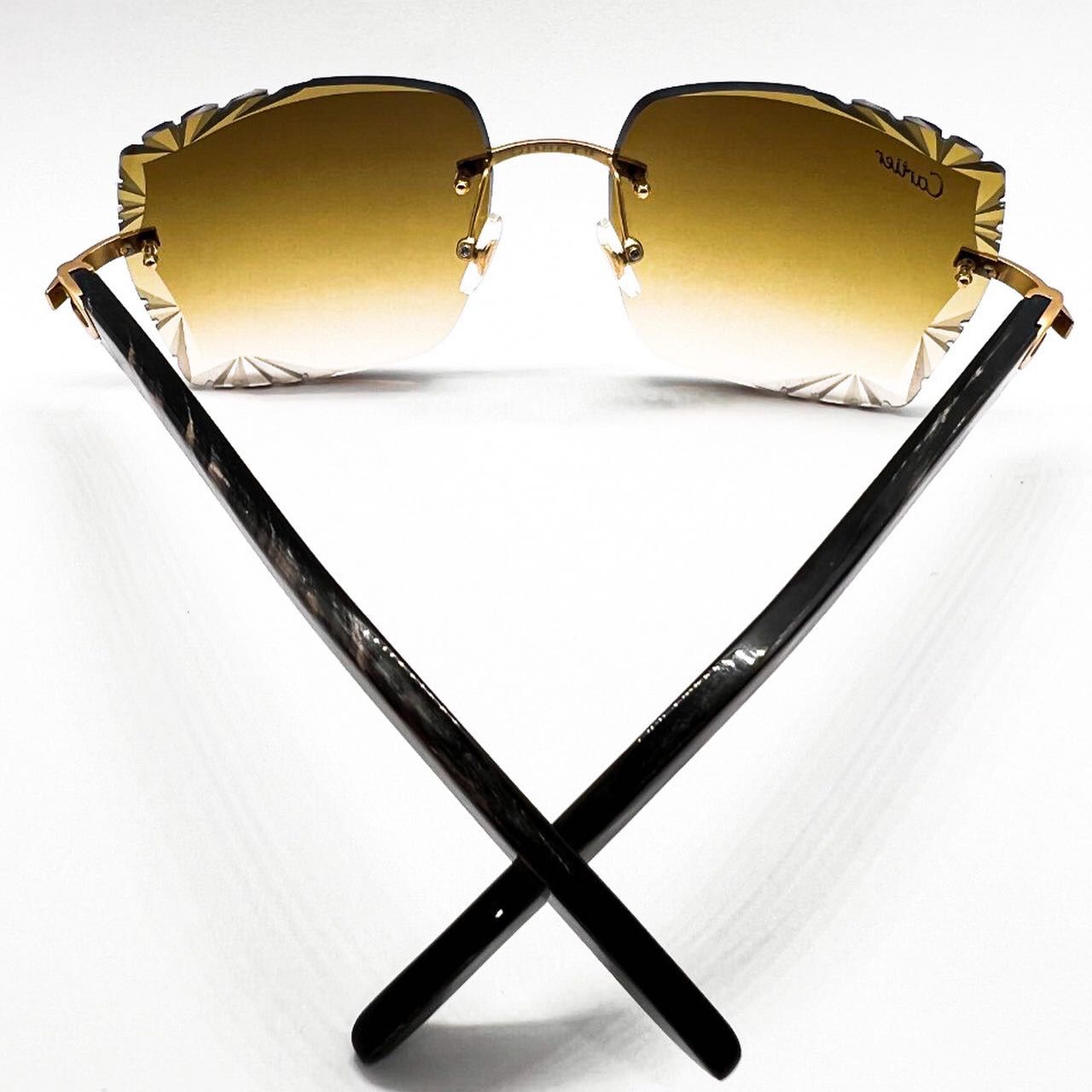 Decor C Brushed Silver Black Buffs with Square Diamond Cut Lenses