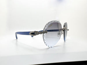Decor C Silver Blue Woods with 5pc Flower Set Diamond Cut Lenses