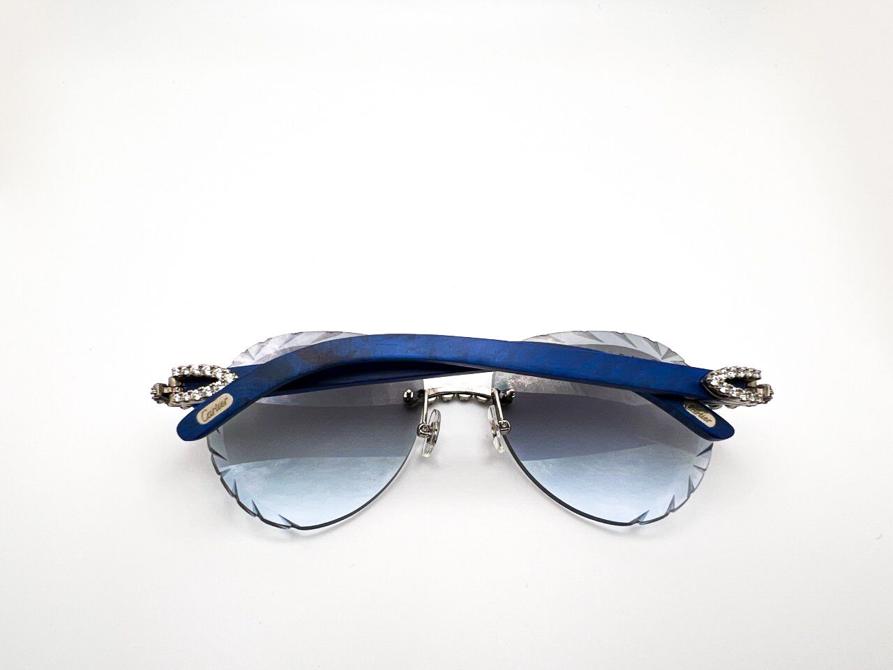 C Decor - Silver Blue Woods w/ Gray Indigo Lenses - Diamonds Flower Set