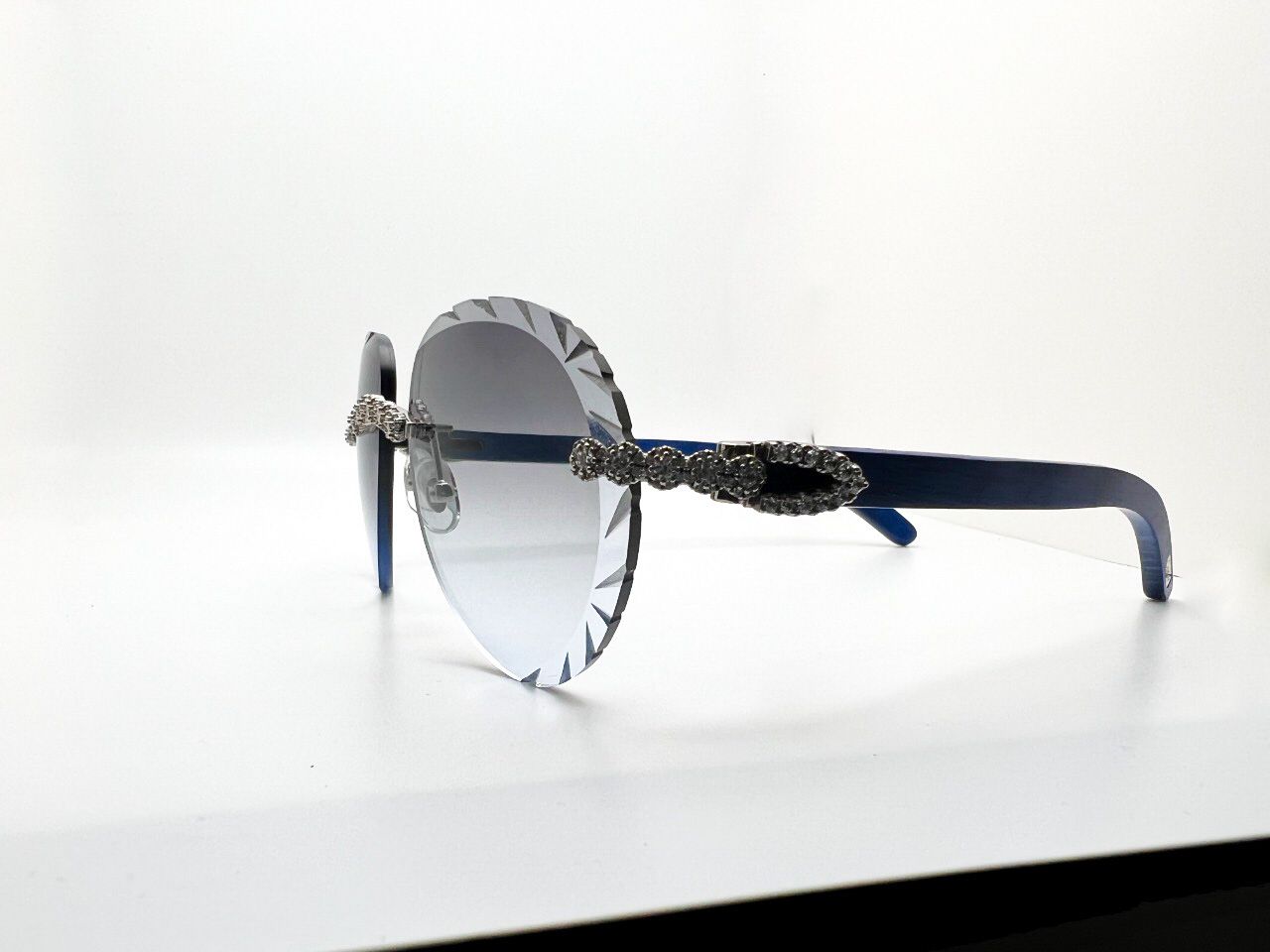 Decor C Silver Blue Woods with 5pc Flower Set Diamond Cut Lenses