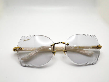 Decor Small C White Aceate Marbles with Butterfly Transitions Lenses