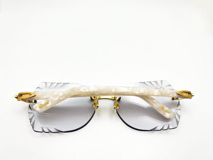 Decor Small C White Aceate Marbles with Butterfly Transitions Lenses
