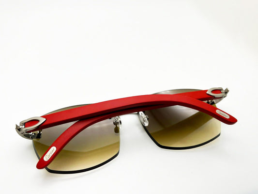 Limited edition red wood Decor C, Brushed Silver with Hennessy Mykronos Lenses.