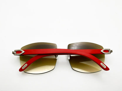 Limited edition red wood Decor C, Brushed Silver with Hennessy Mykronos Lenses.
