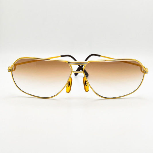 Cartier Santos - Vintage Gold Wires w/ Smoke Brown Lenses - Authentic (1980s)