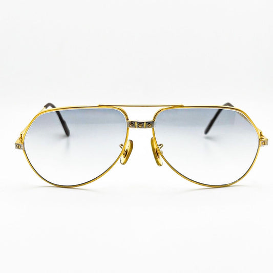Cartier Santos - Vintage Gold Wires w/ Smoke Gray Lenses - Authentic (1980s)