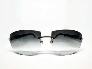 Custom White Marble Temples w/ Gradient Grey Tinted Lenses