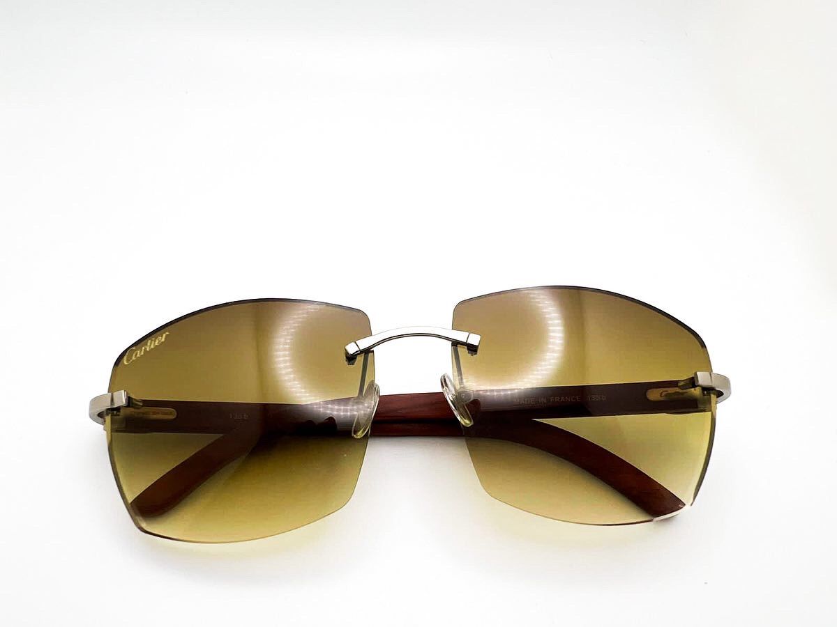 Limited Edition Brushed Silver Brown Wood with 62 Mykonos lenses