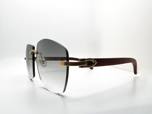 Limited Edition Brushed Gold Grey Wood with 62 Mykonos lenses