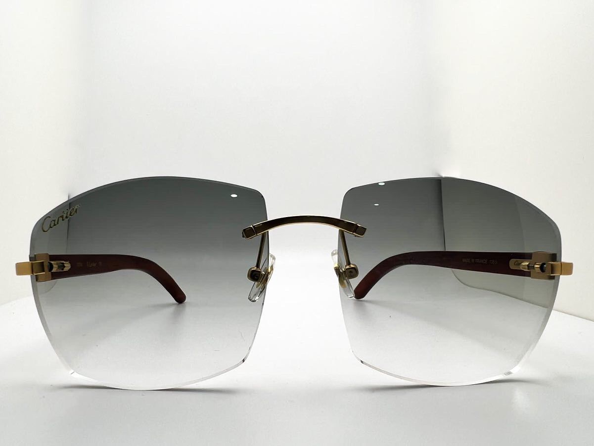 Limited Edition Brushed Gold Grey Wood with 62 Mykonos lenses